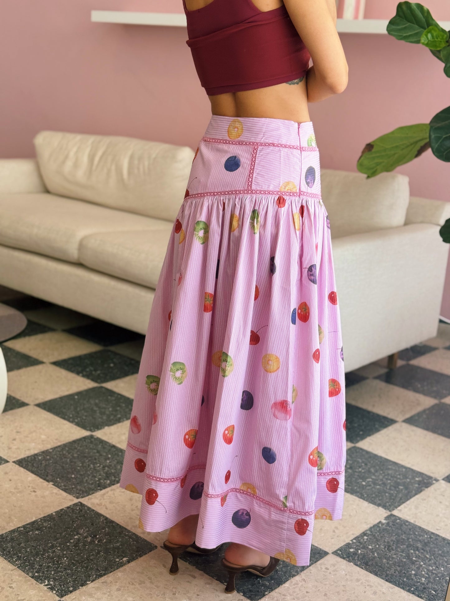 Fruit Medley Midi Skirt