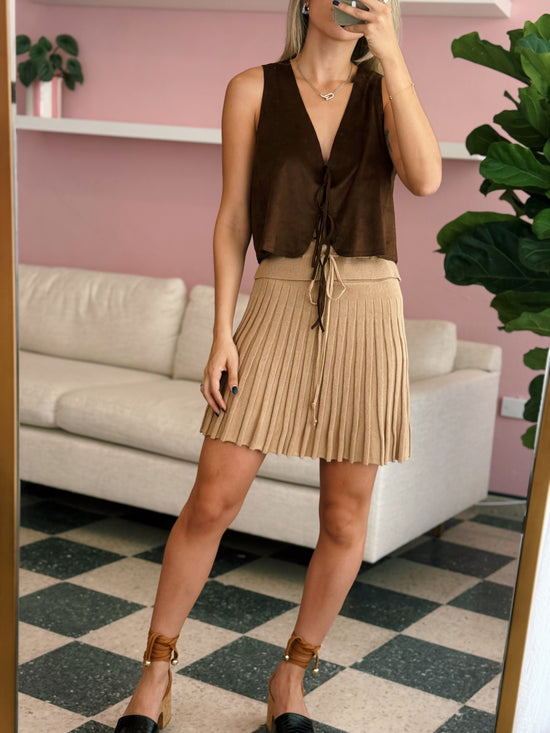 Ribbed Flare Mini Skirt