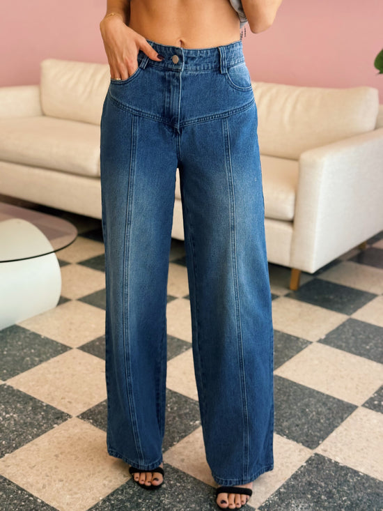 Mid Rise Straight Leg Jeans