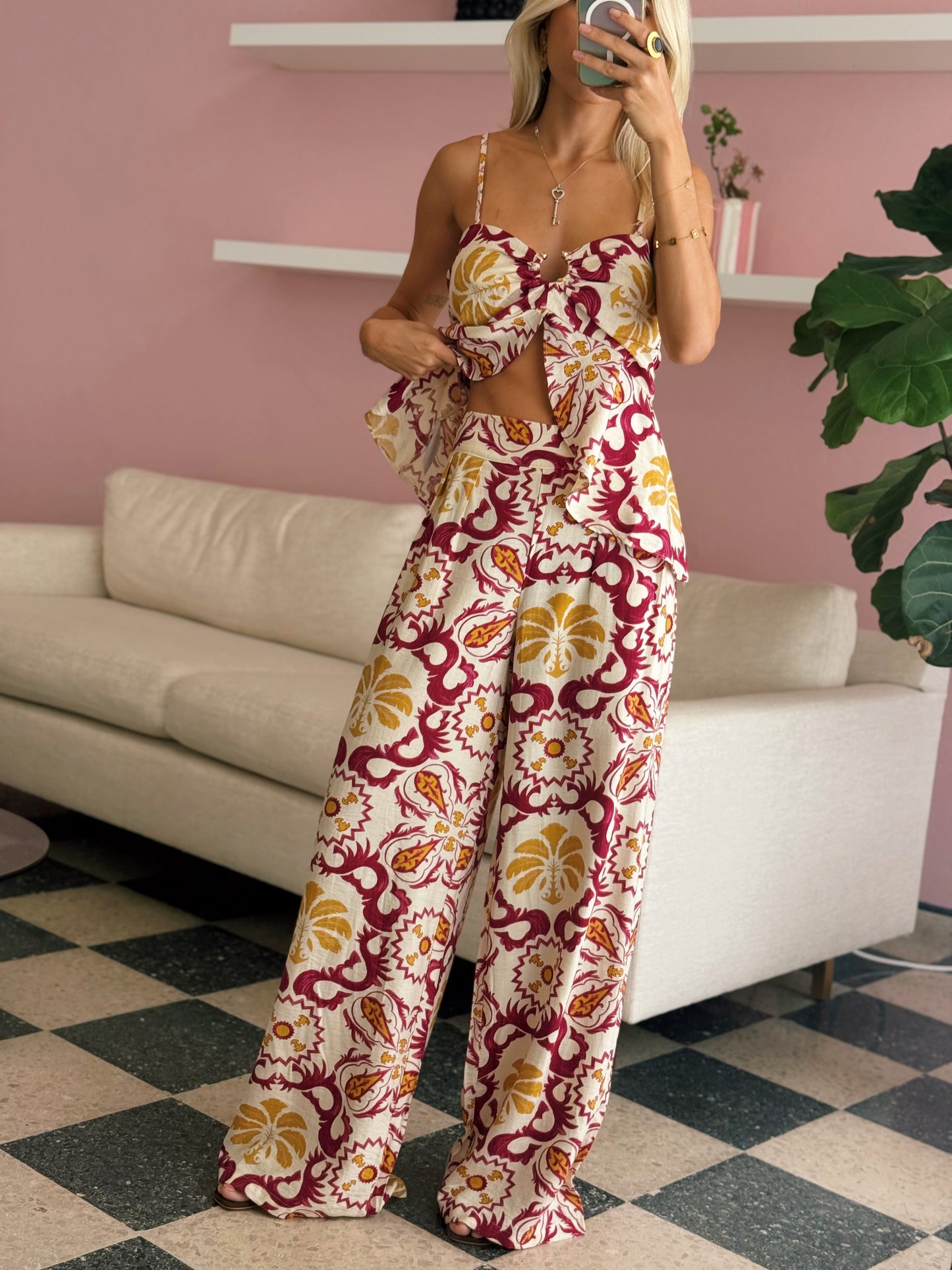 Fuchsia Top & Pant Set