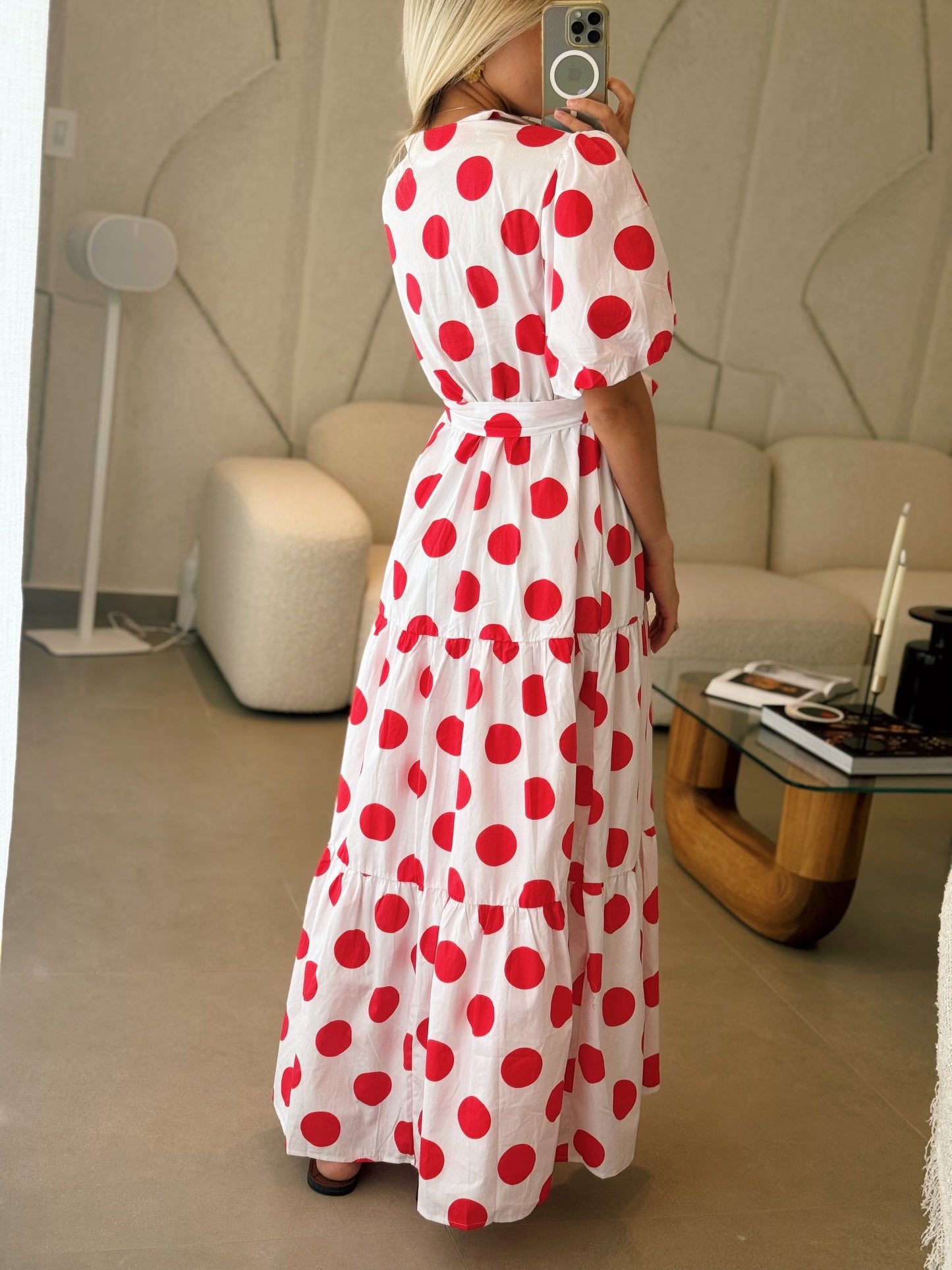 Red Polka Dot Maxi Dress