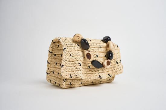 Muse Mini Bag - Natural/Black Dots