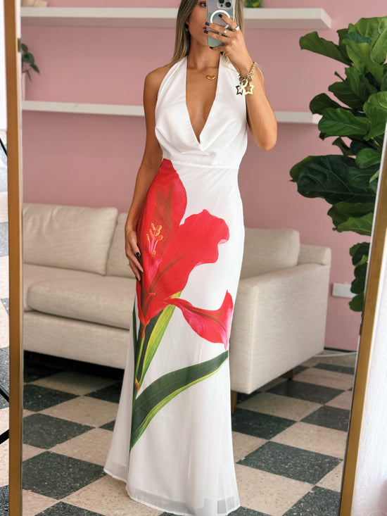 Red Lily Cowl Maxi Dress