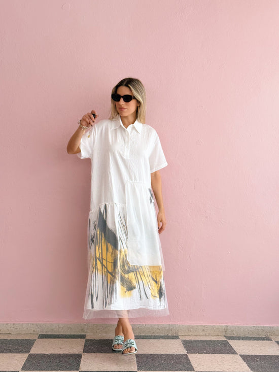 White Tunic Tule Dress