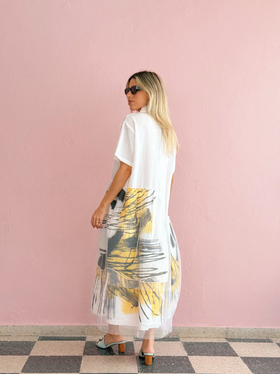 White Tunic Tule Dress