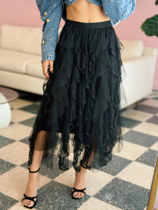 Black Ruffle Skirt