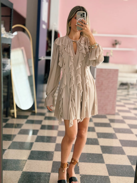 Cascade Ruffle Dress