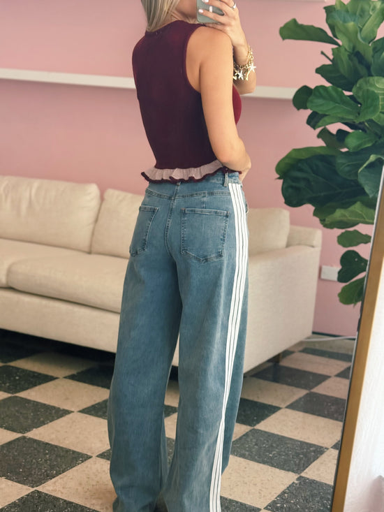 Side Stripe Denim Pant