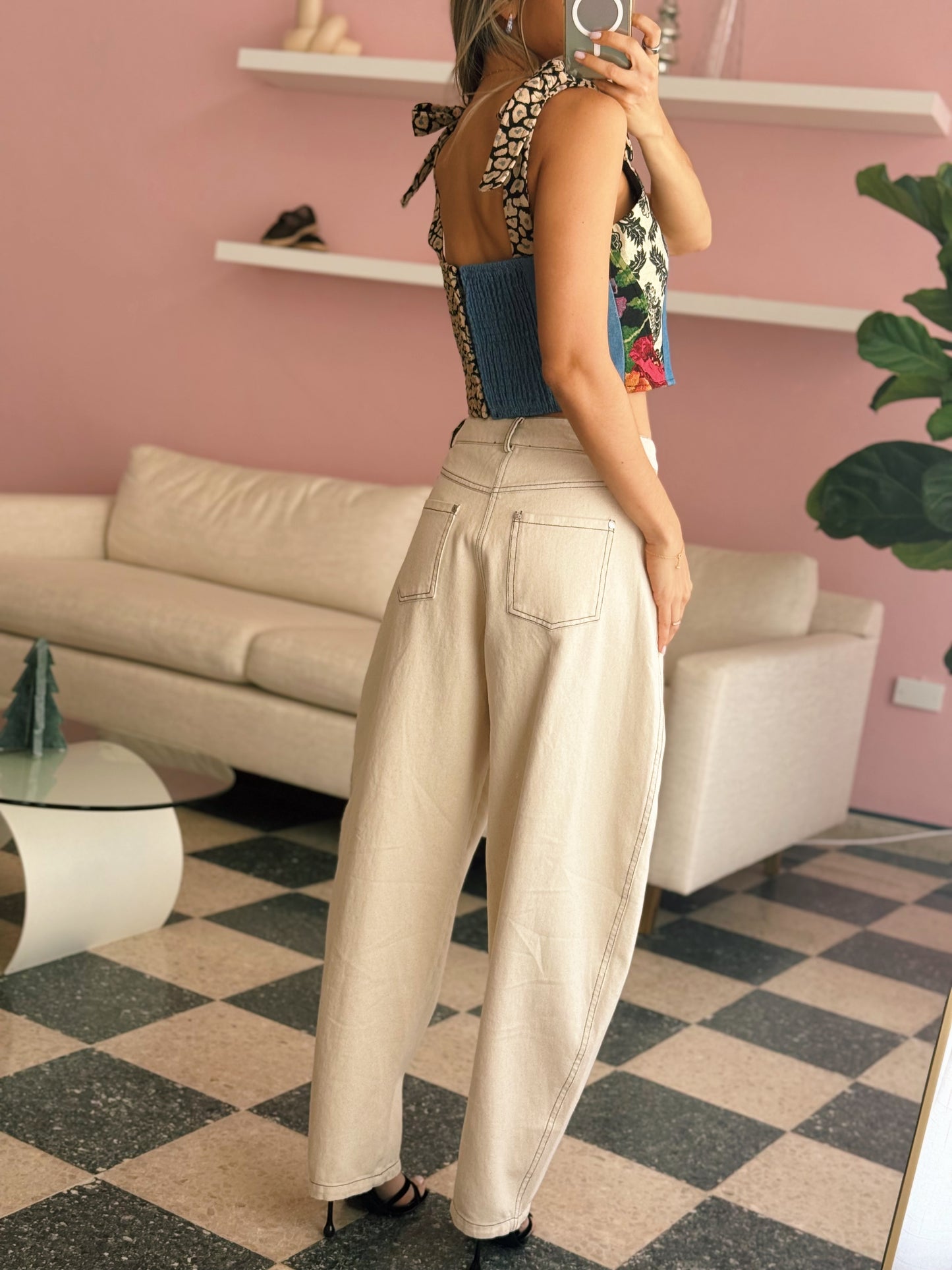 Abstract Bustier Top