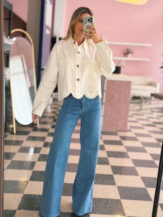 High Rise Palazzo Jeans