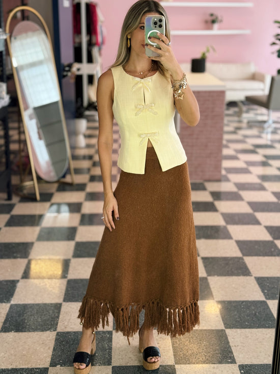PRE ORDER (final sale/read description) Fringed Skirt