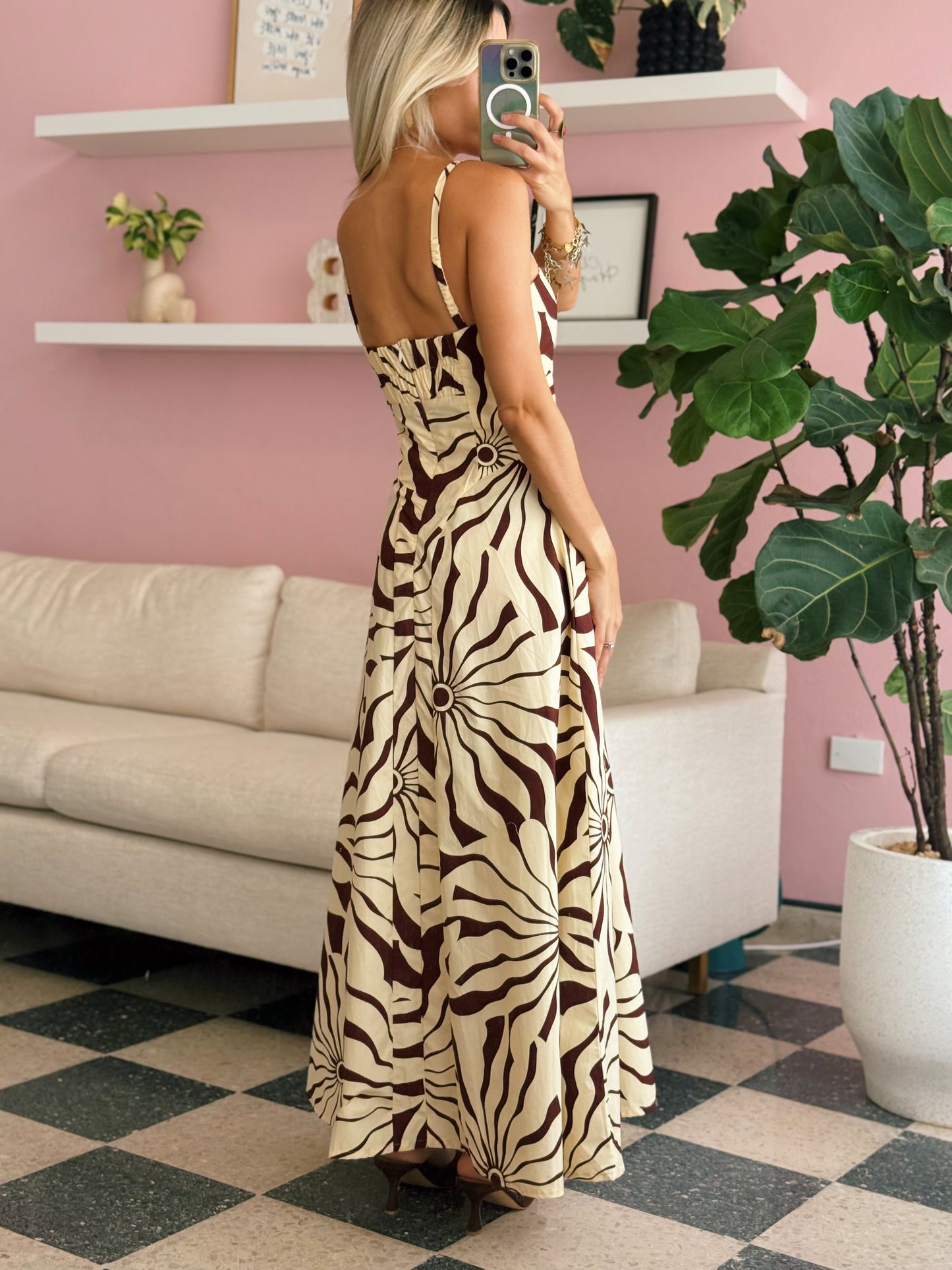 Brown Cotton Maxi Dress - Dress To