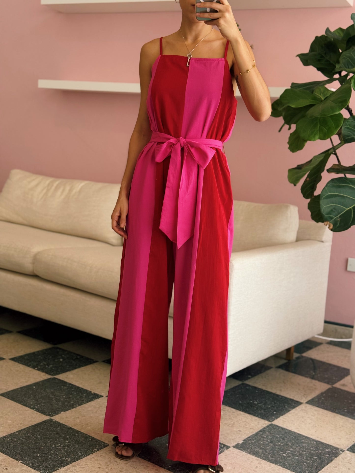 Red Pink Jumpsuit