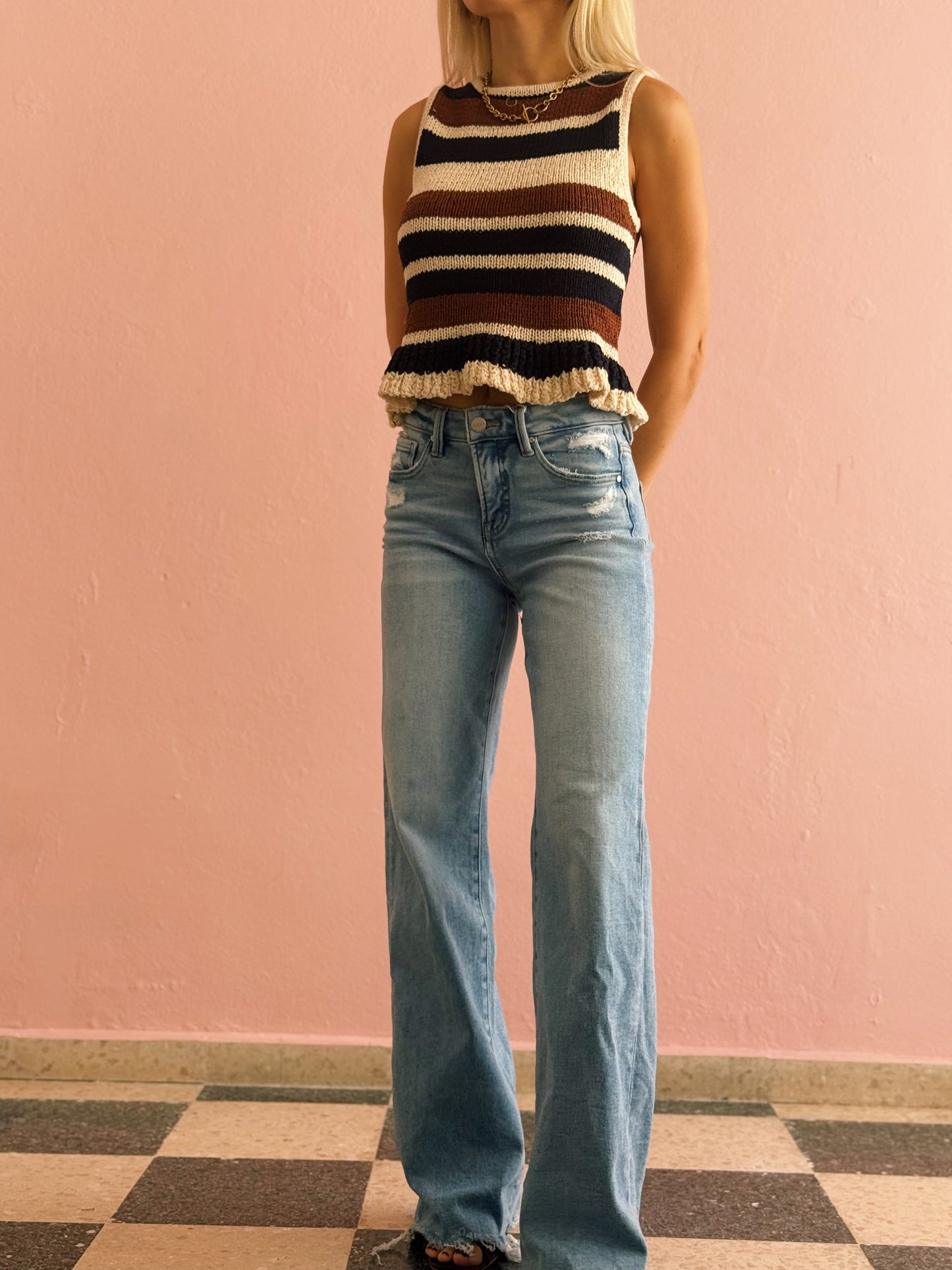 Color Block Knit Top