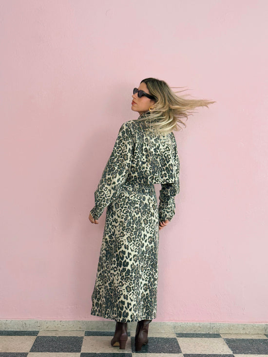 Denim Leopard Set