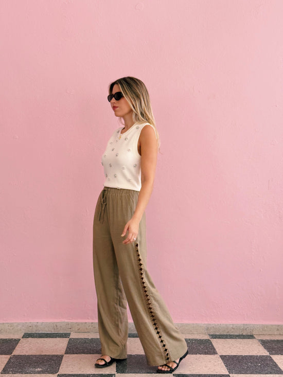 Khaki Linen Pants