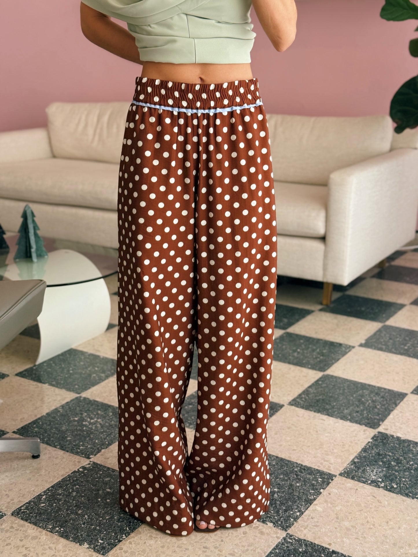 Polka Dots Brown Pants