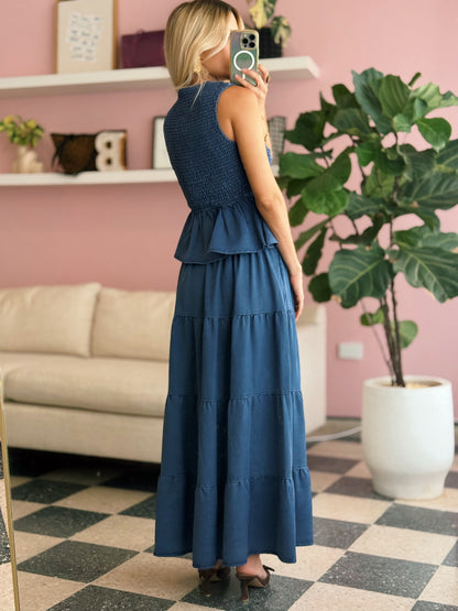 Blue Denim Skirt Set