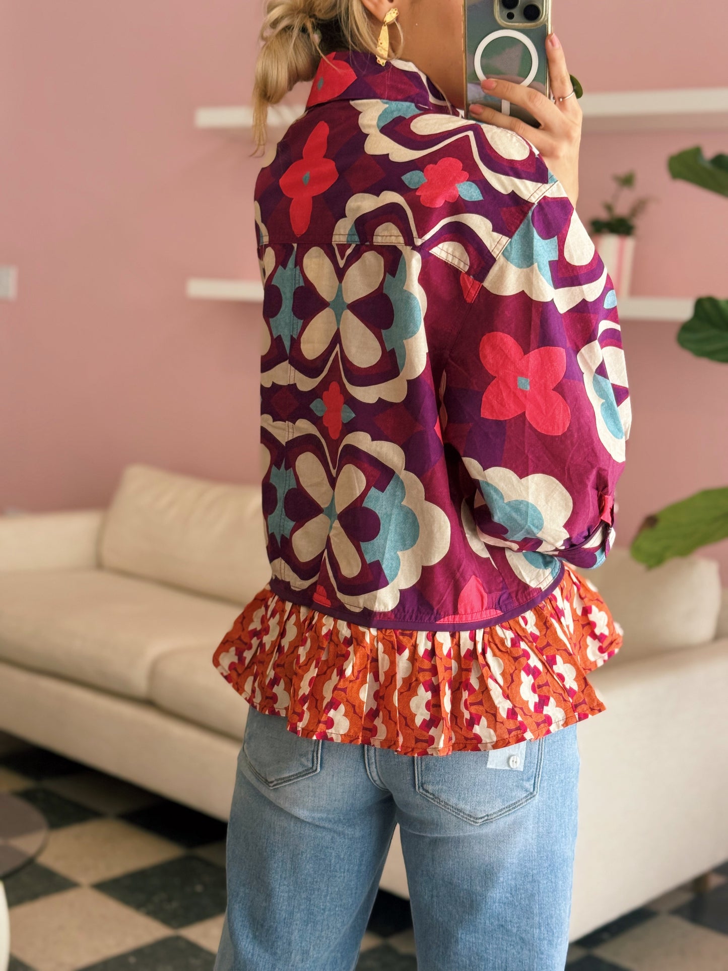 Plum Abstract Blouse