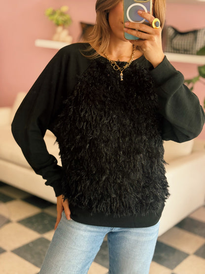 Feather Black Sweater