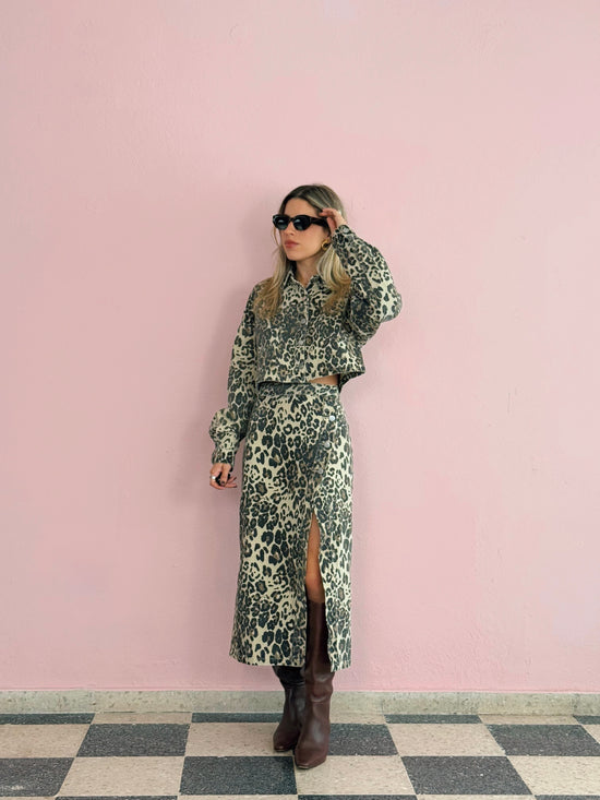 Denim Leopard Set