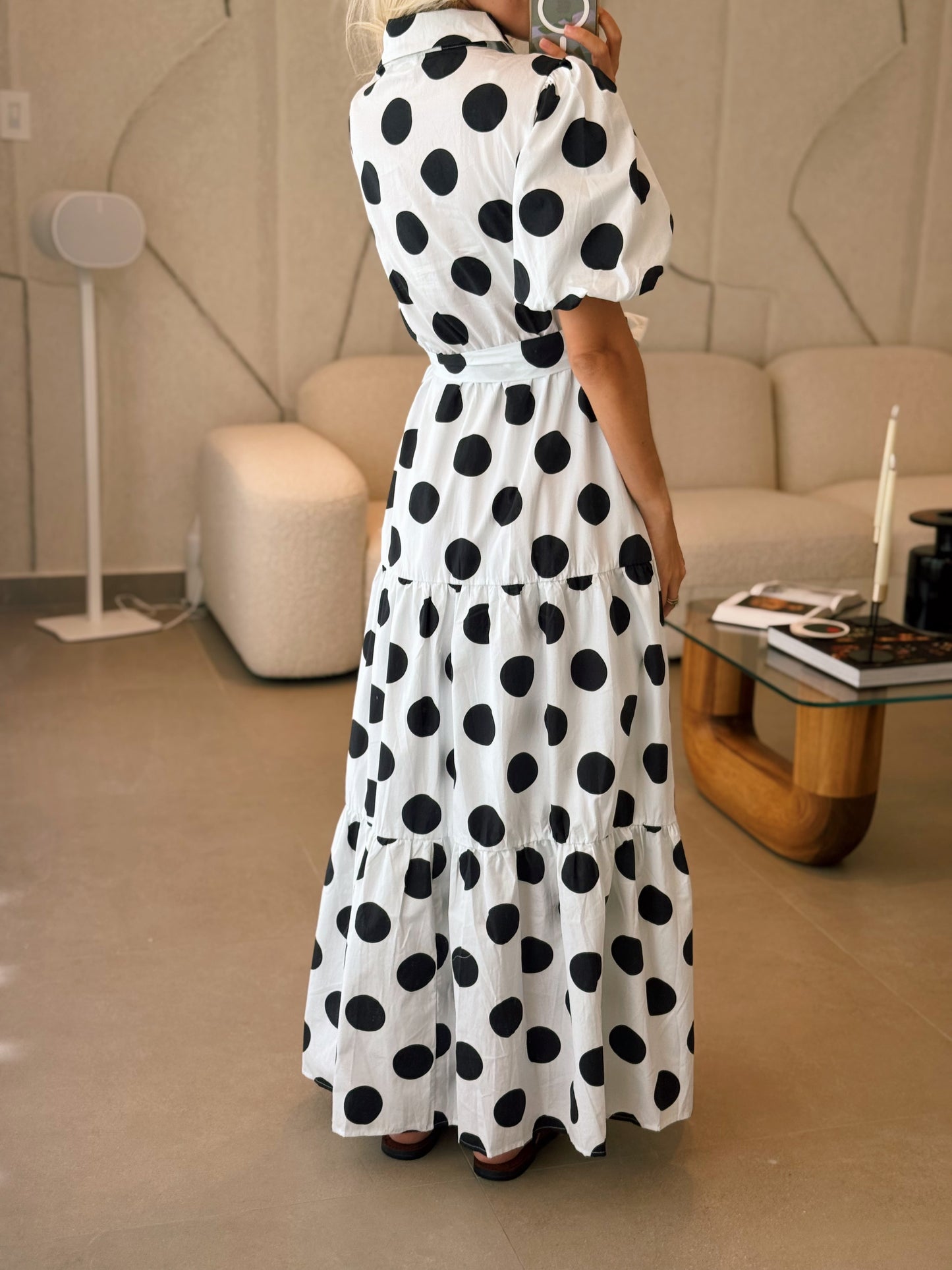 Black Polka Dot Maxi Dress