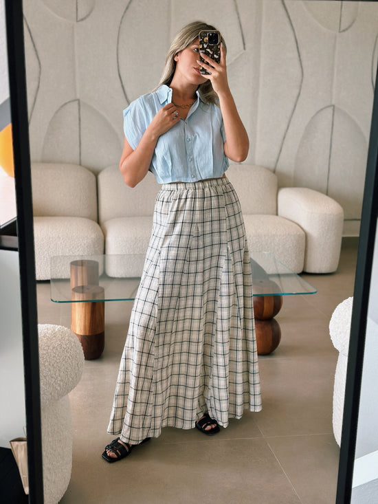 Checkered Maxi Skirt