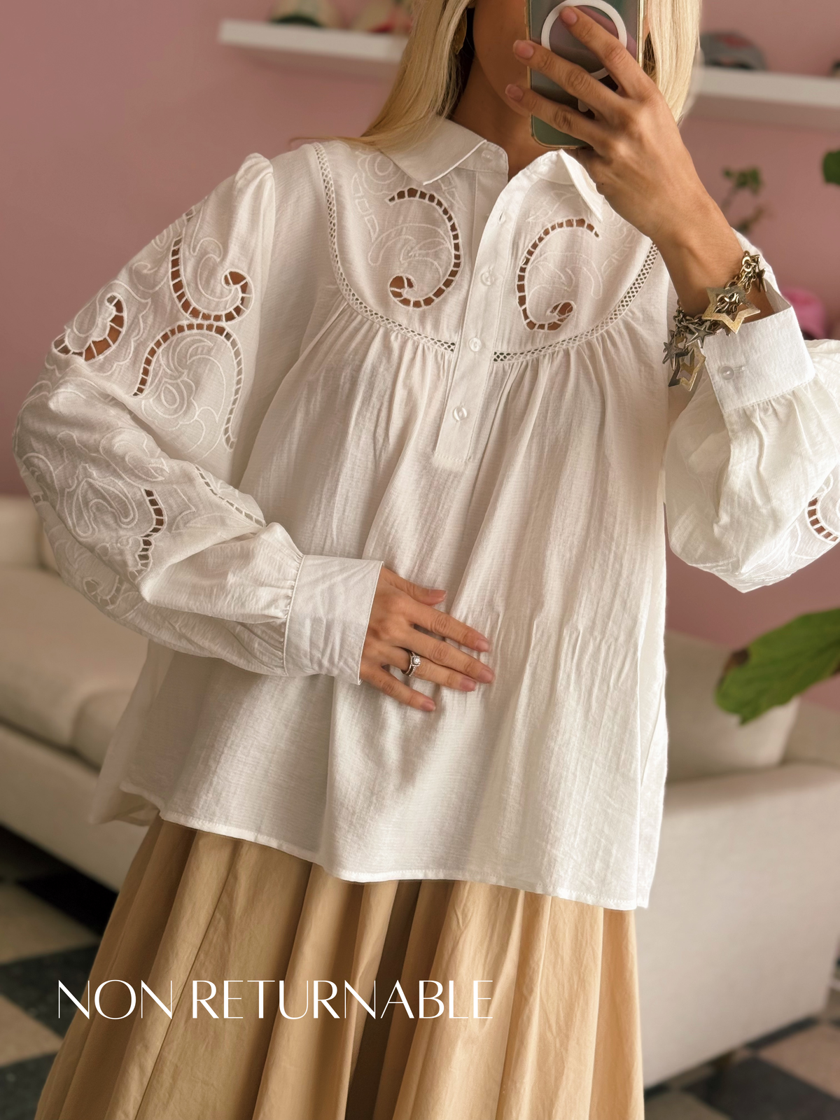 White Embroidered Blouse