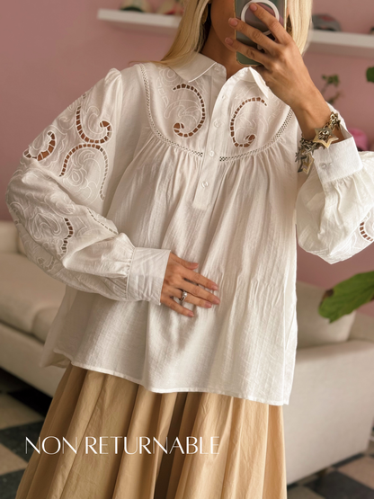 White Embroidered Blouse