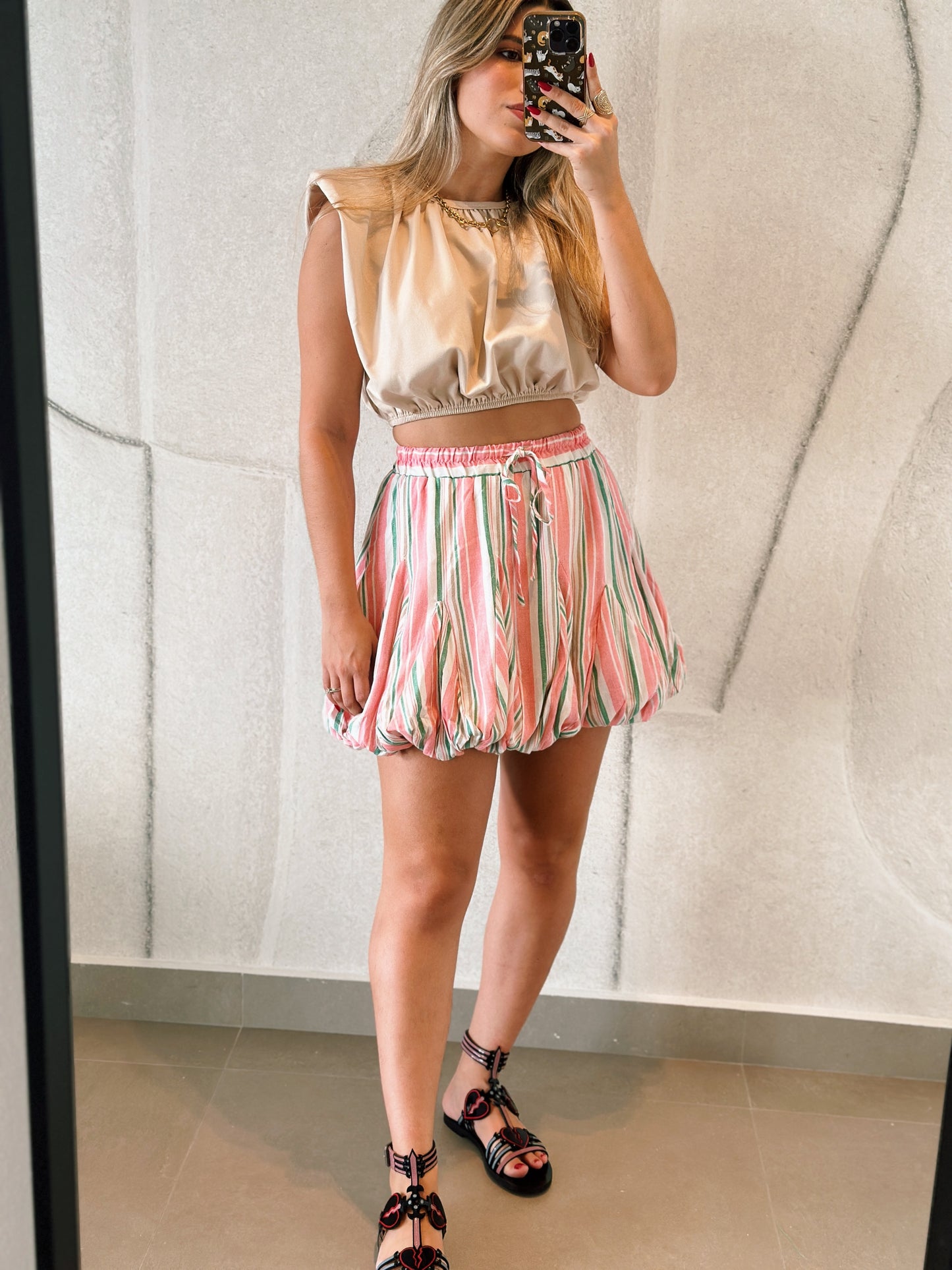 Pink Stripes Skirt