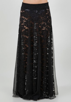 Sheer Lace Maxi Skirt