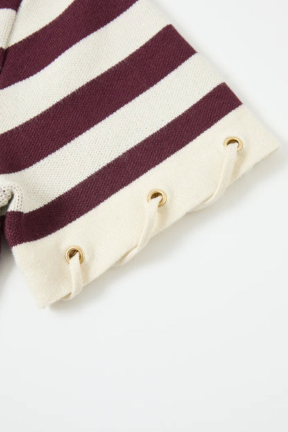 Knit Stripe Red Top