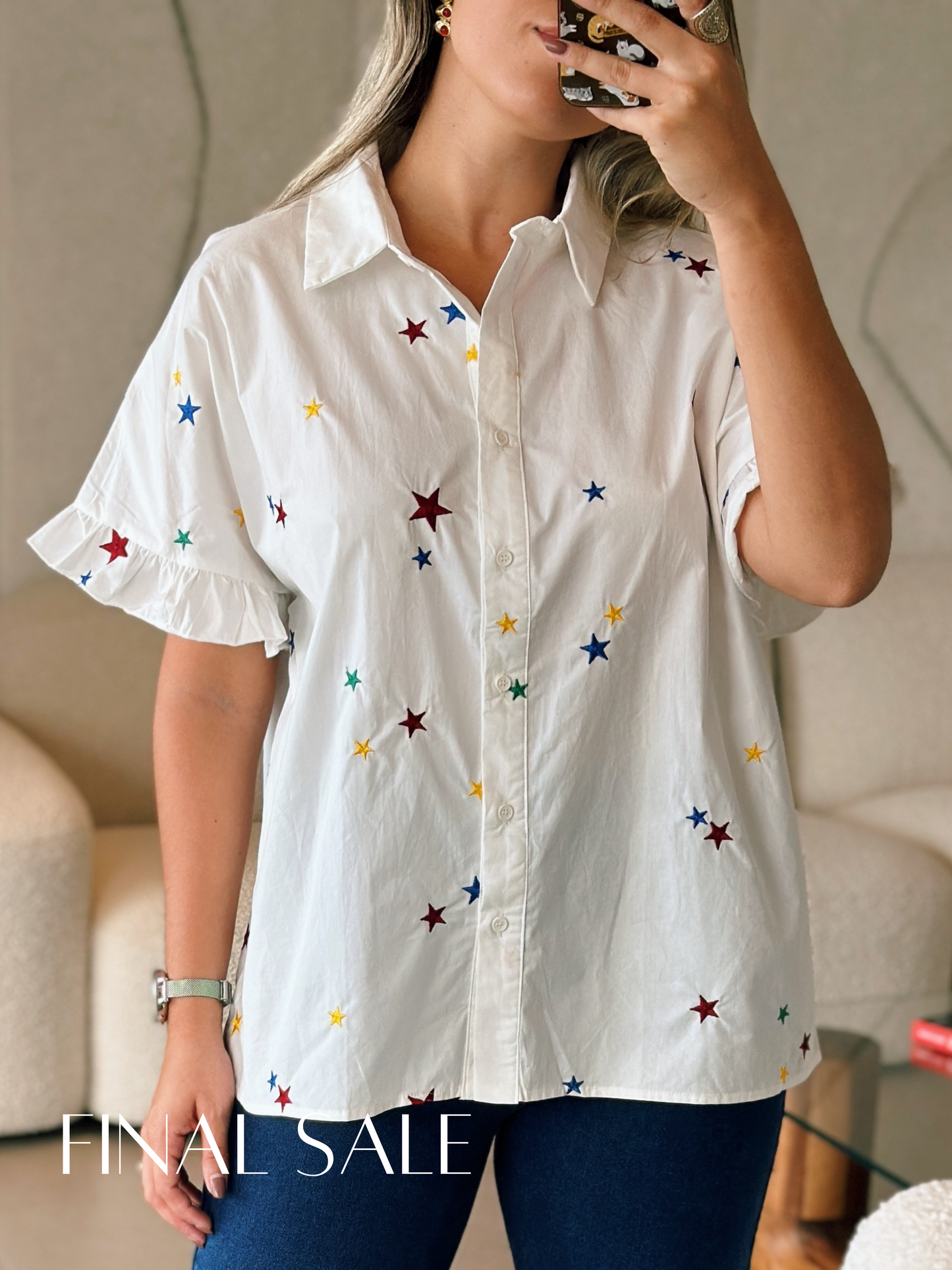 Embroidered Stars Blouse