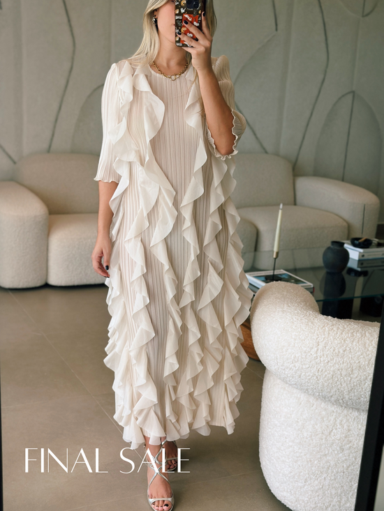 Ivory Pleated Dress