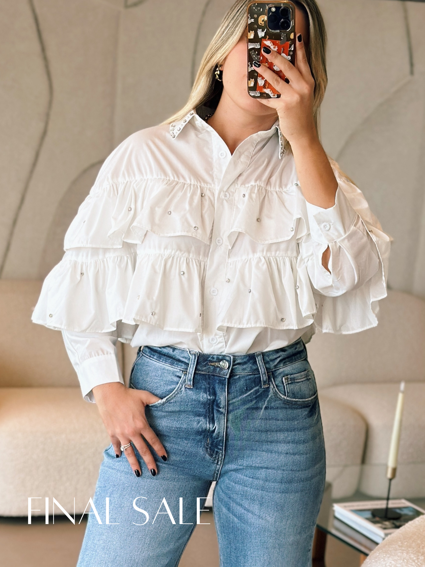 Ruffle Embellished Top