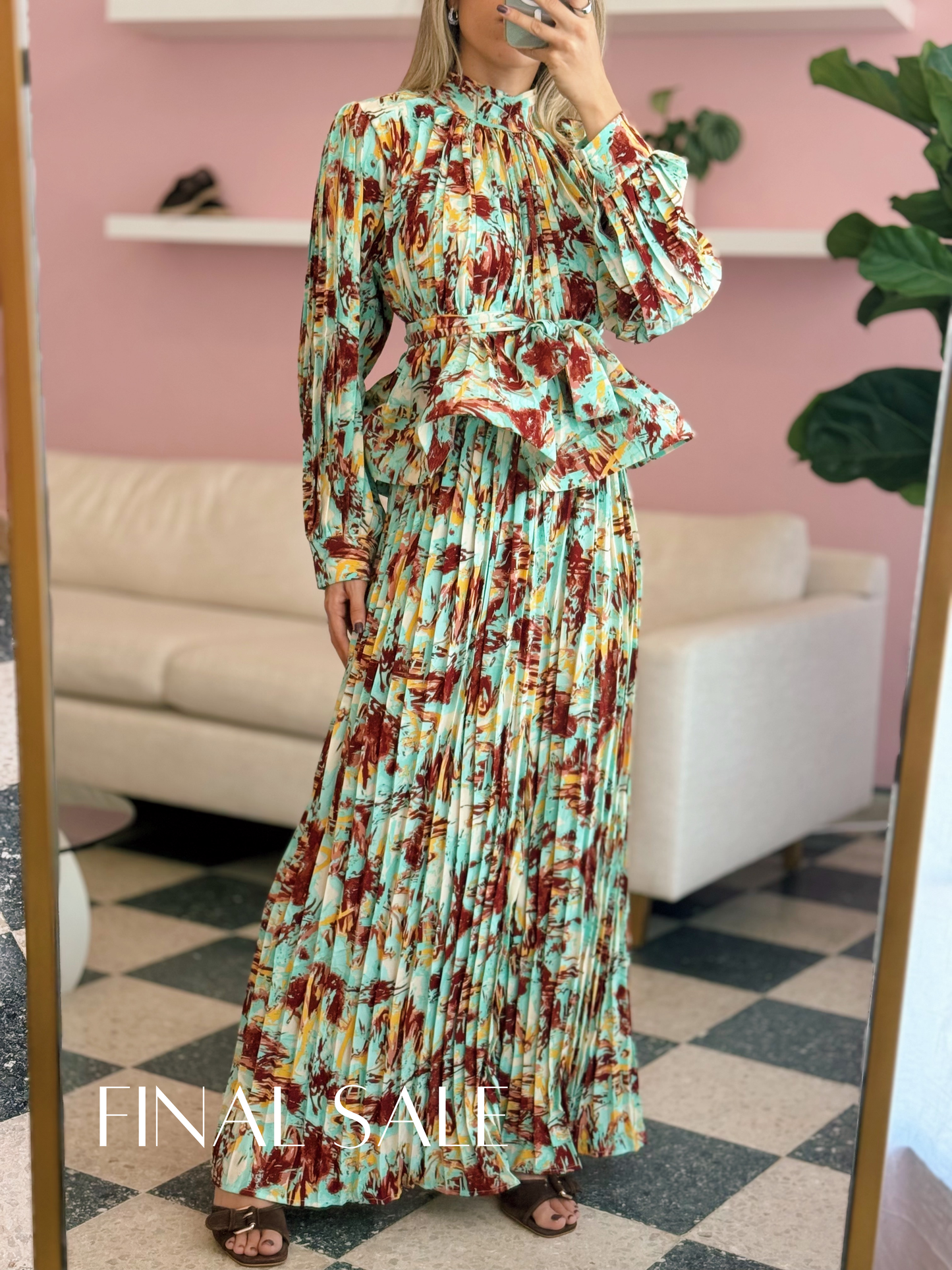 Pleated One Size Pant Set