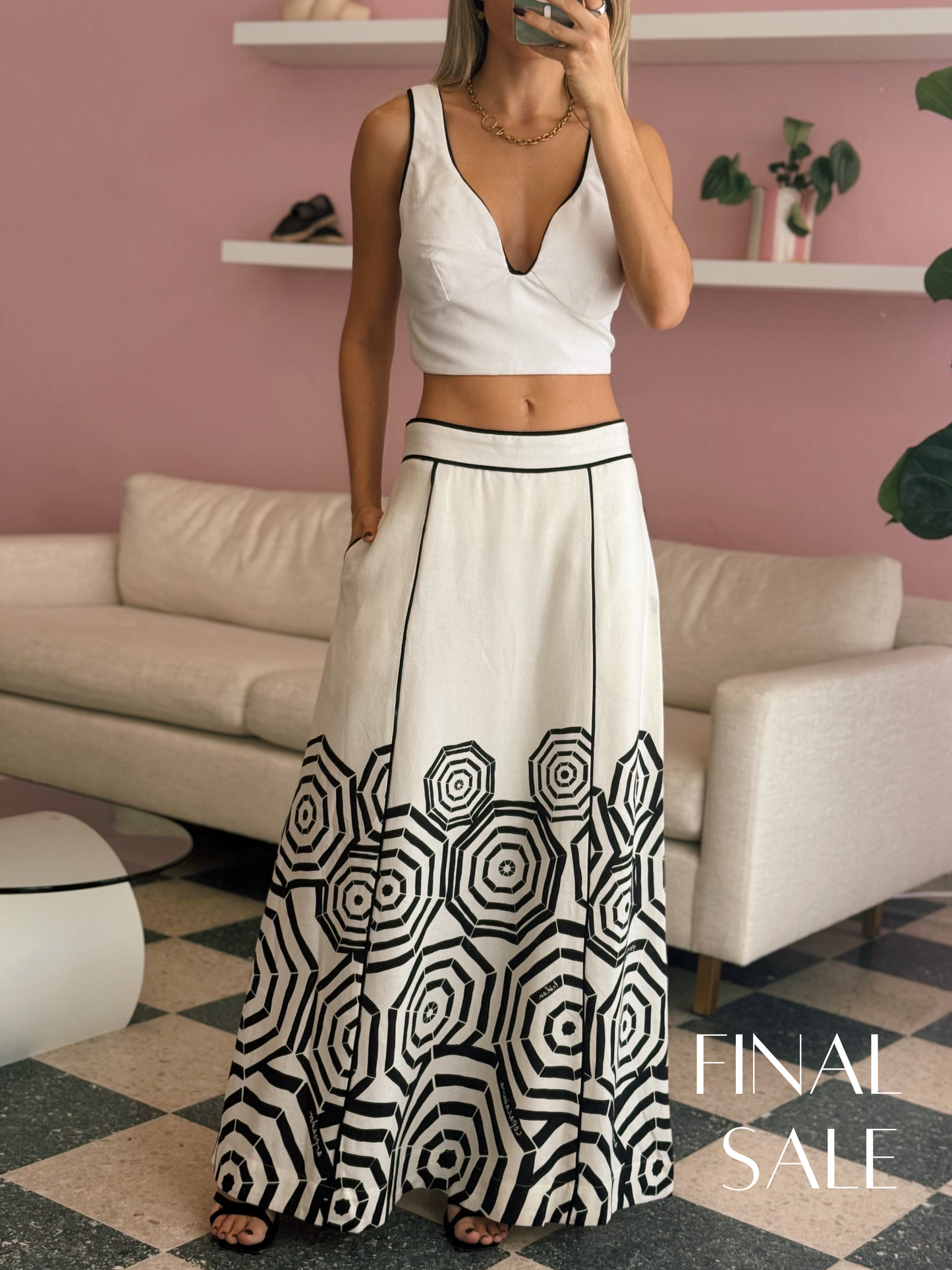 Off White Praia Skirt Linen Set - Made in Brazil