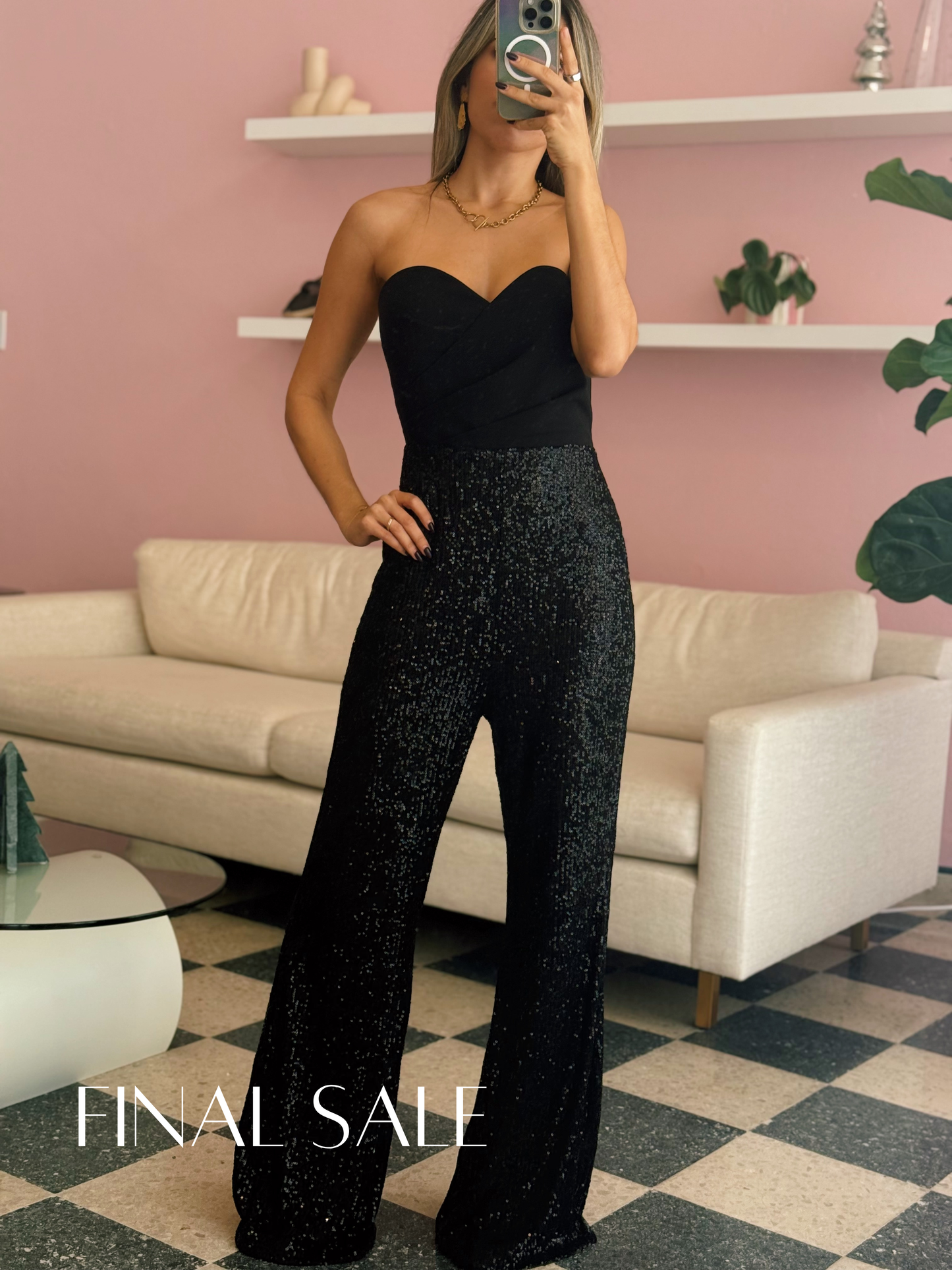 Black Sequin Jumpsuit