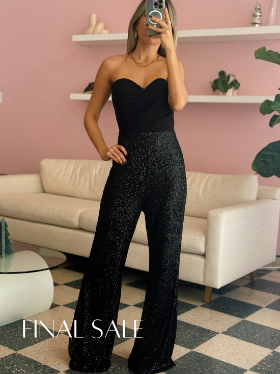 Black Sequin Jumpsuit