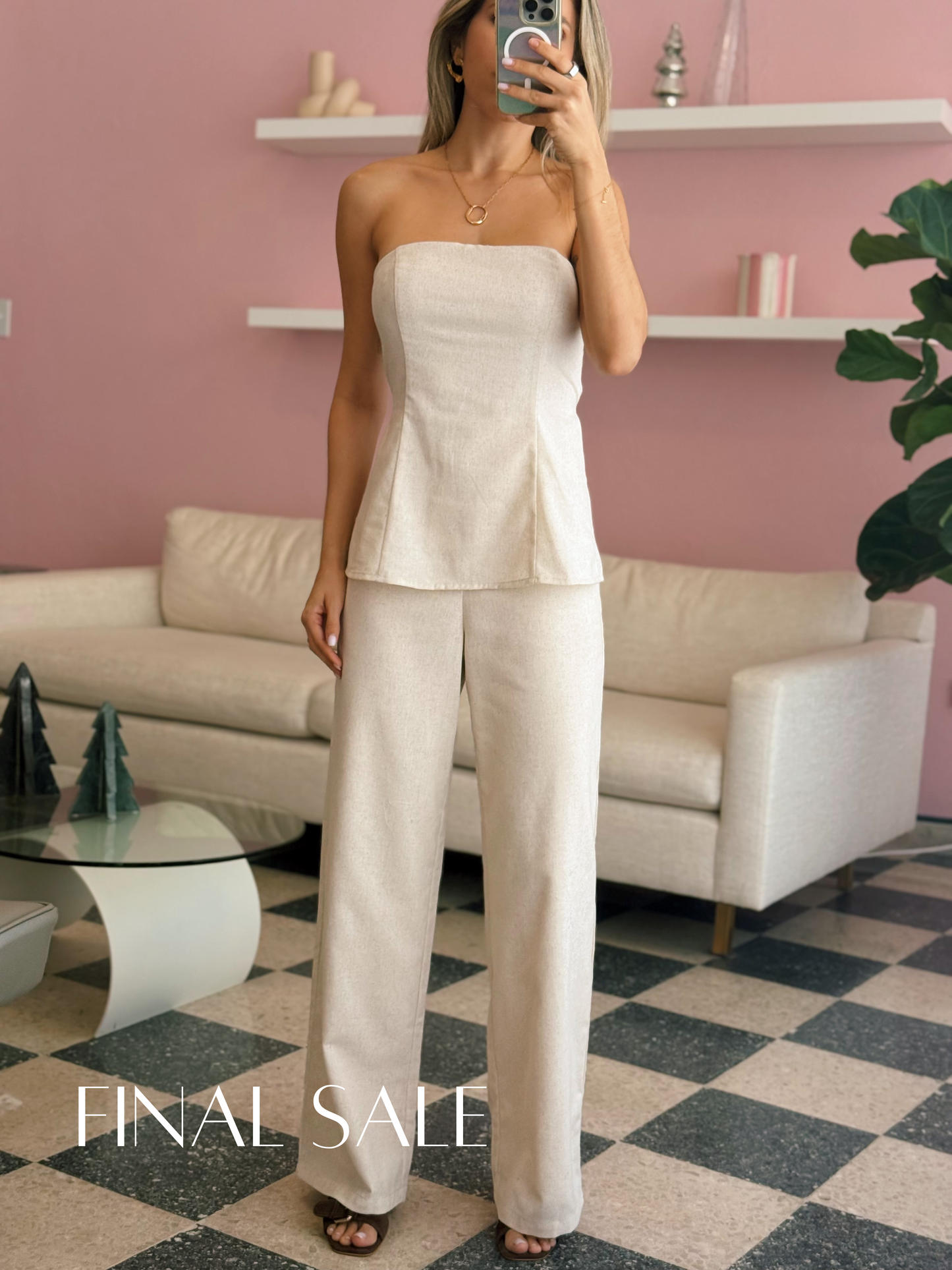 Ivory Linen Jumpsuit