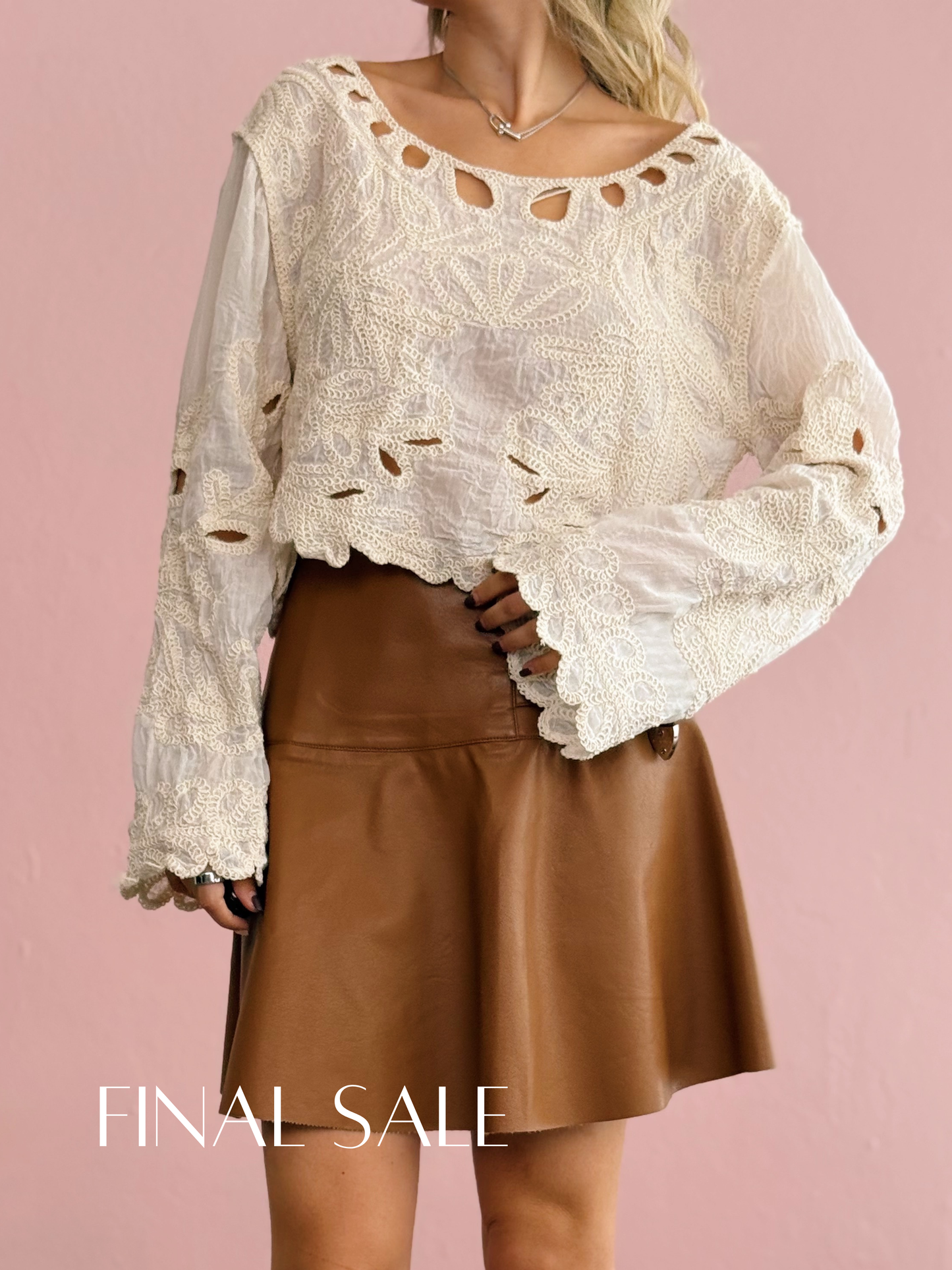 One Size Embroidered Top