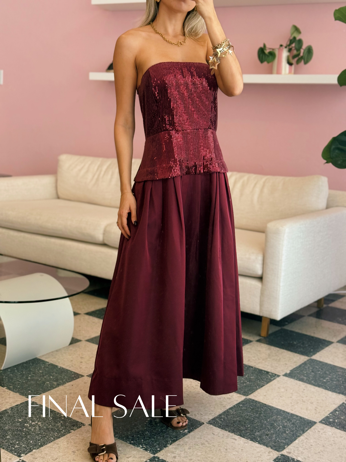 Burgundy Sequin Dress