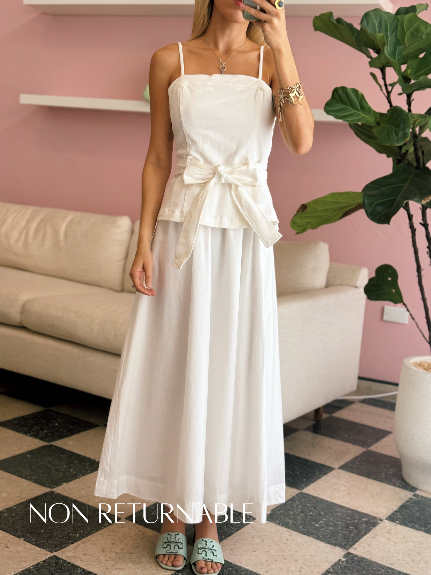 Samantha Mixed Midi Dress