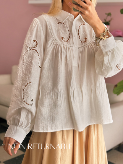 White Embroidered Blouse