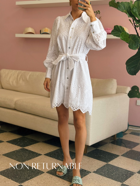 Eyelet White Dress