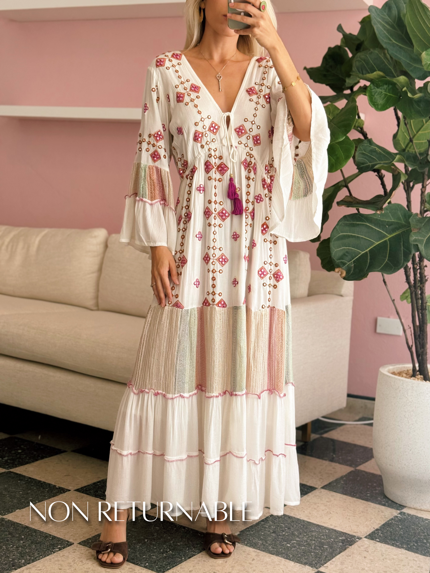 Boho White Maxi Dress