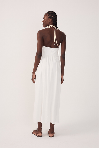 Linen Embroidered Dress - Dress To